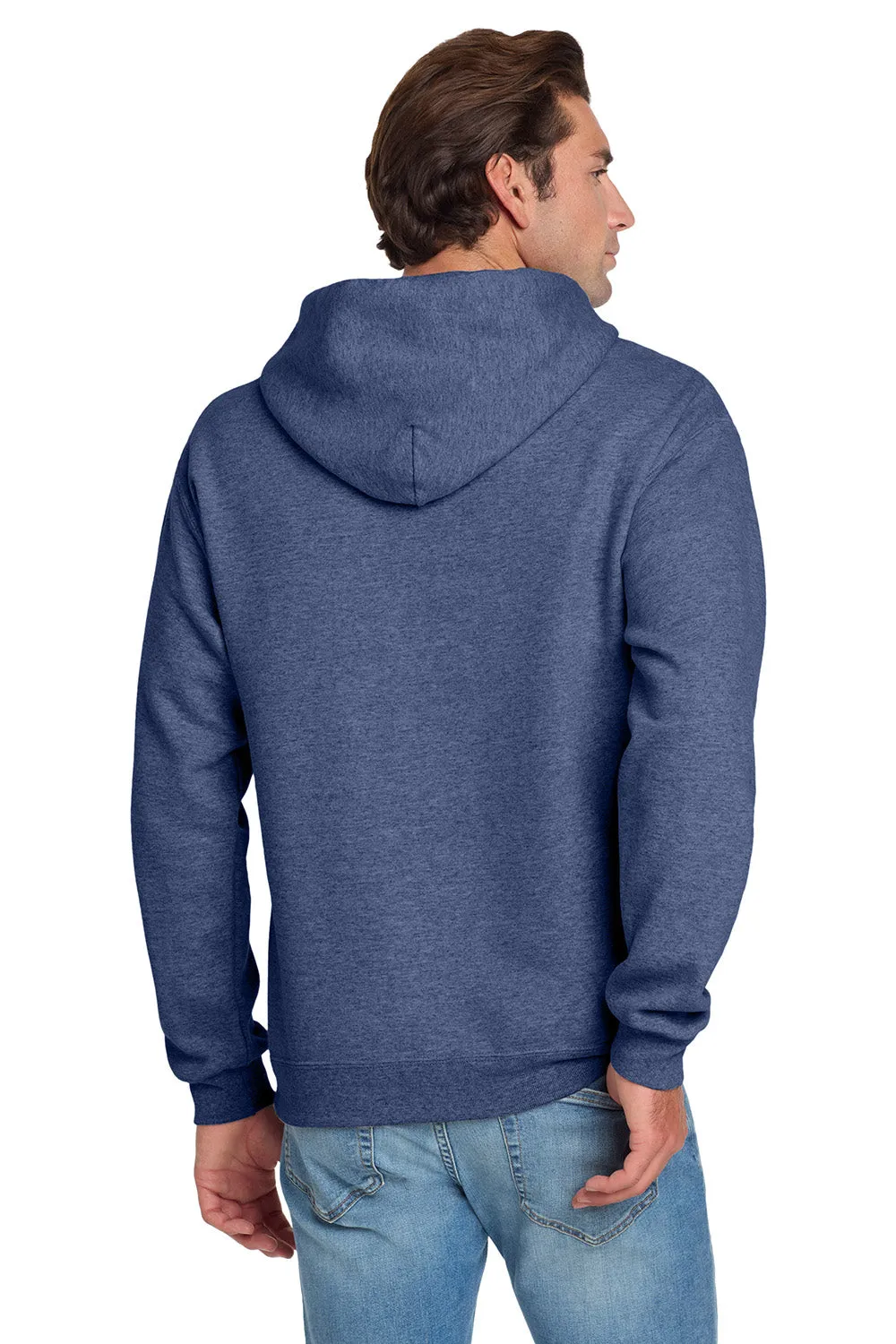 Jerzees Mens NuBlend Pill Resistant Fleece Hooded Sweatshirt Hoodie w/ Pouch Pocket - Vintage Heather Blue