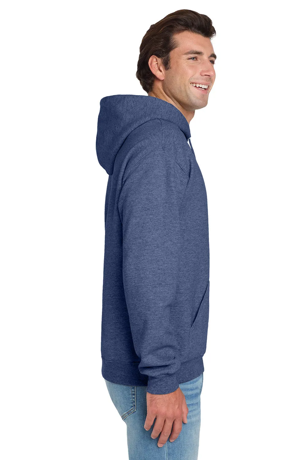 Jerzees Mens NuBlend Pill Resistant Fleece Hooded Sweatshirt Hoodie w/ Pouch Pocket - Vintage Heather Blue