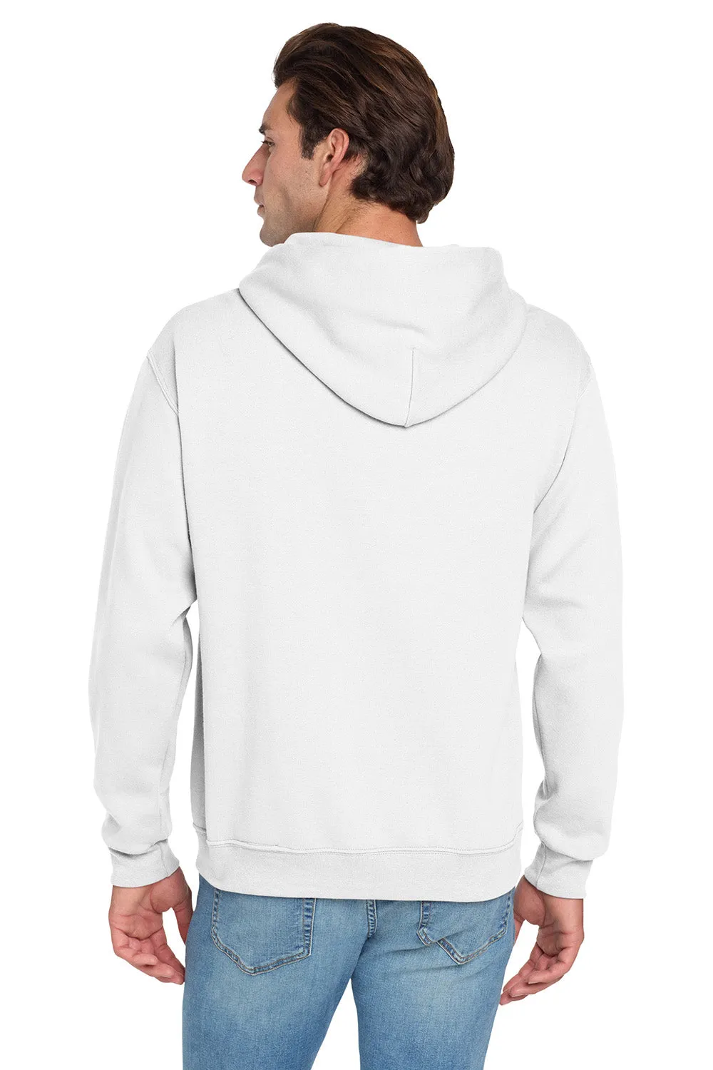 Jerzees Mens NuBlend Pill Resistant Fleece Hooded Sweatshirt Hoodie w/ Pouch Pocket - White