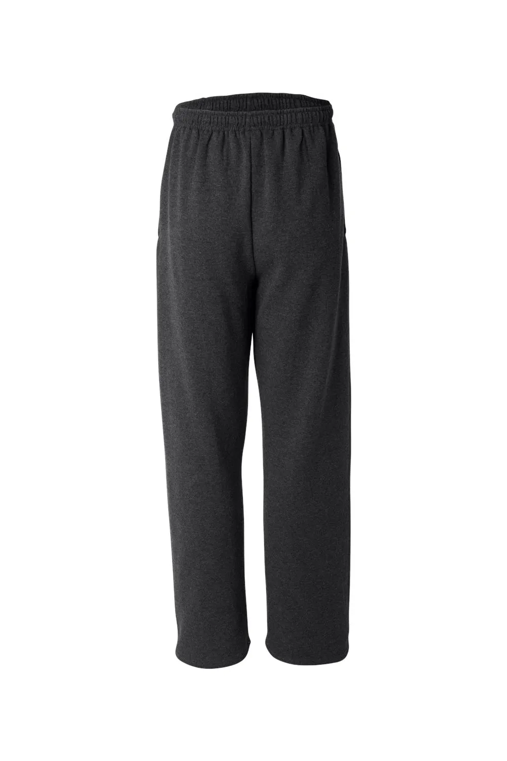 Jerzees Mens NuBlend Pill Resistant Fleece Open Bottom Sweatpants w/ Pockets - Heather Black