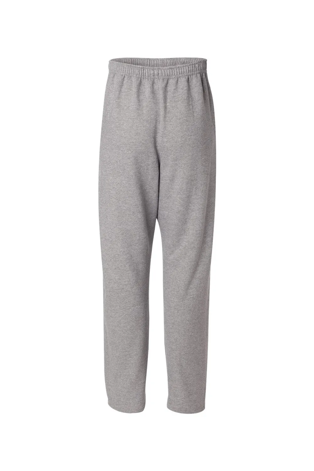 Jerzees Mens NuBlend Pill Resistant Fleece Open Bottom Sweatpants w/ Pockets - Oxford Grey