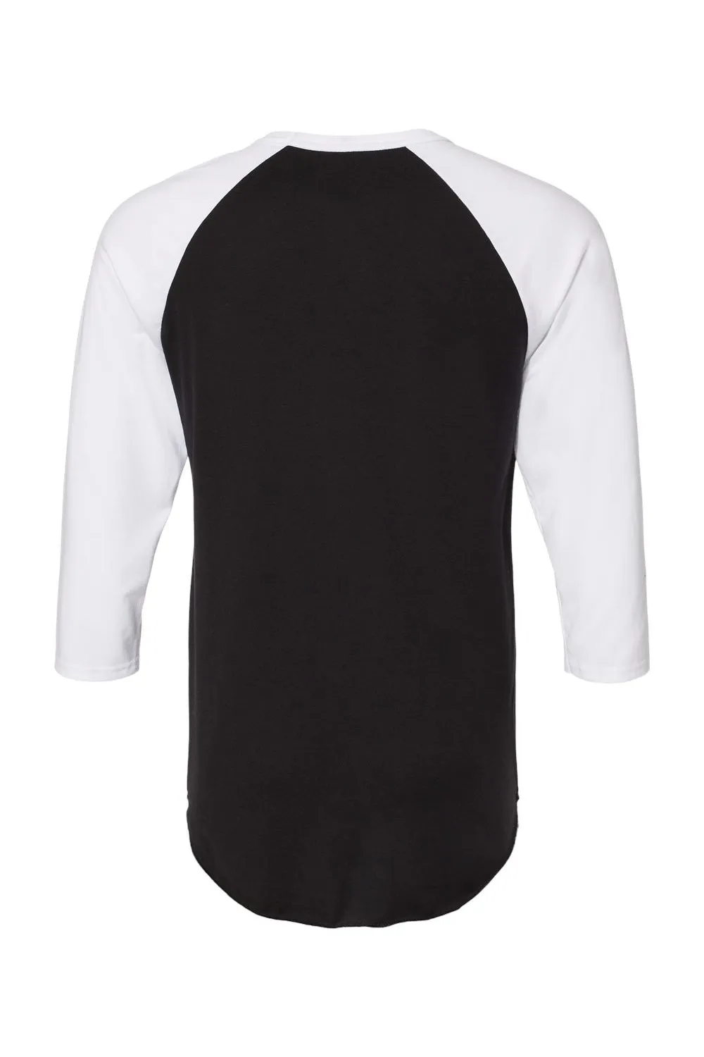 Jerzees Mens Premium Blend Baseball Moisture Wicking 3/4 Sleeve Crewneck T-Shirt - Black/White