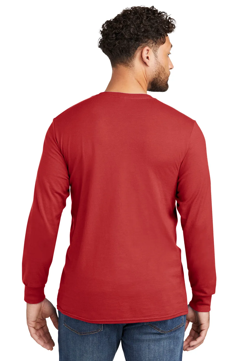 Jerzees Mens Premium Blend Moisture Wicking Long Sleeve Crewneck T-Shirt - True Red