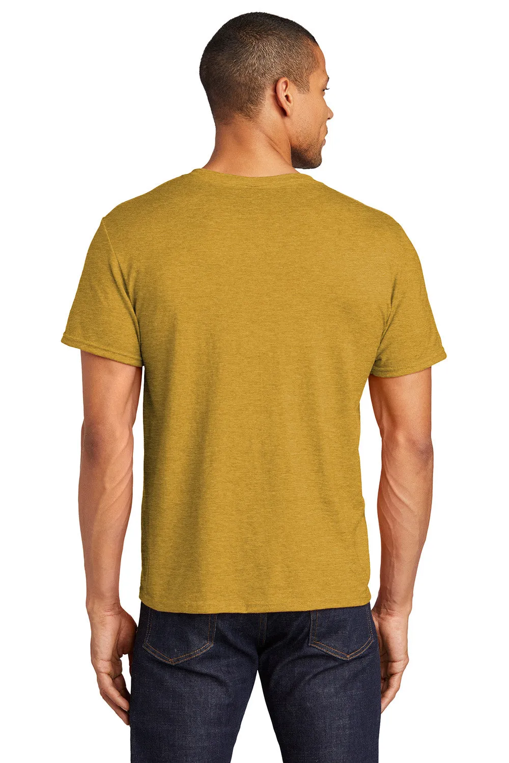 Jerzees Mens Premium Blend Moisture Wicking Short Sleeve Crewneck T-Shirt - Heather Mustard Yellow