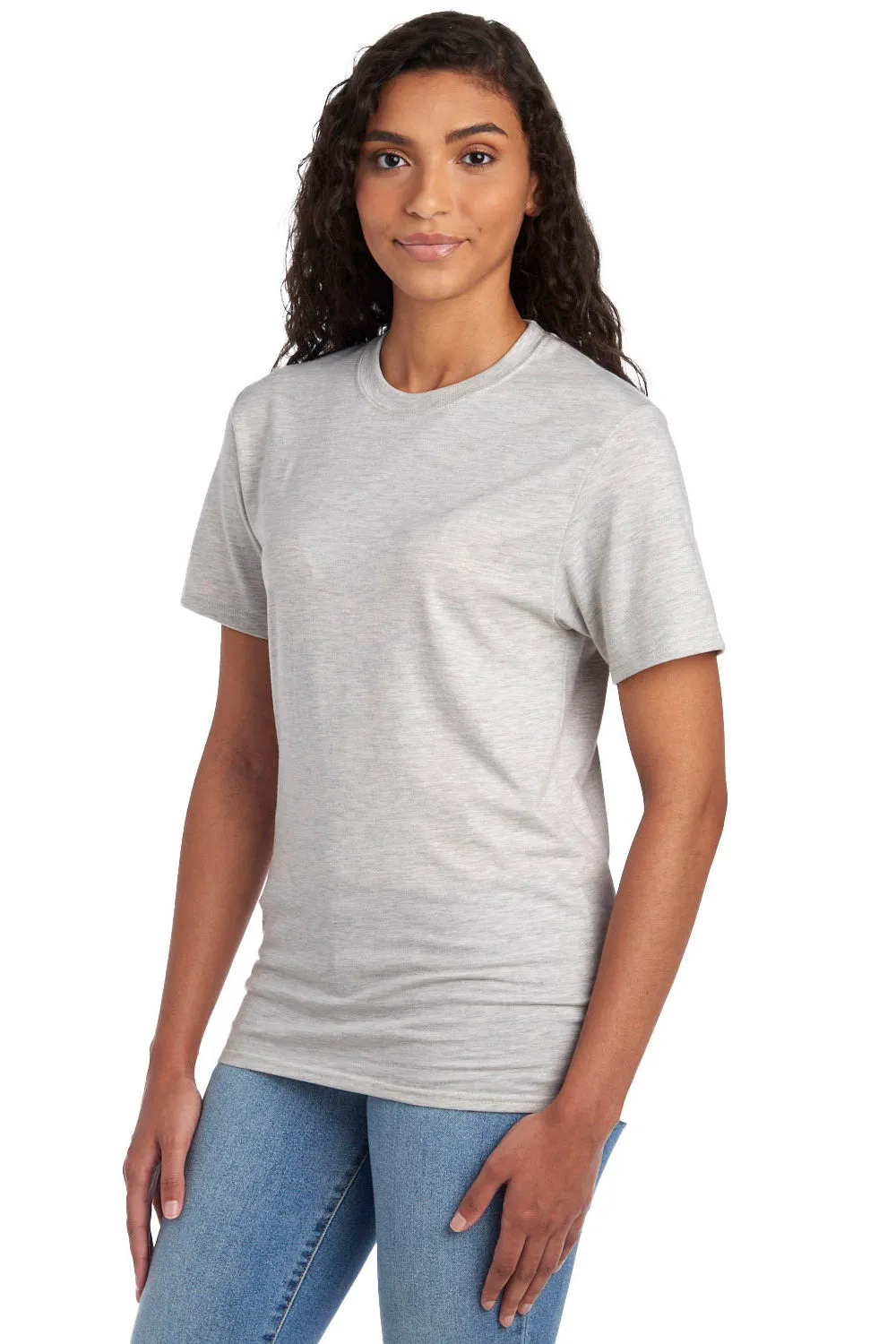 Jerzees Mens Premium Blend Moisture Wicking Short Sleeve Crewneck T-Shirt - Heather Oatmeal