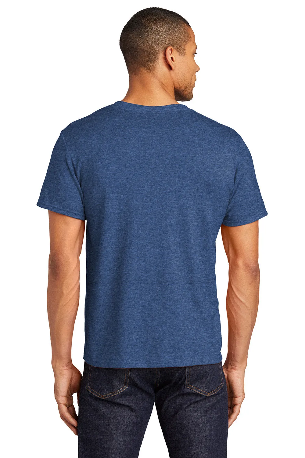 Jerzees Mens Premium Blend Moisture Wicking Short Sleeve Crewneck T-Shirt - Heather Retro Royal Blue