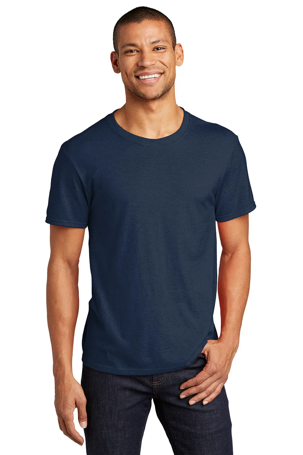 Jerzees Mens Premium Blend Moisture Wicking Short Sleeve Crewneck T-Shirt - Navy Blue