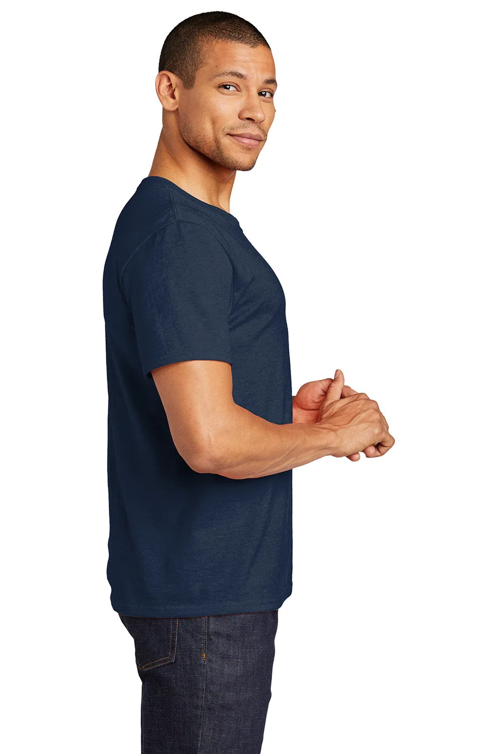 Jerzees Mens Premium Blend Moisture Wicking Short Sleeve Crewneck T-Shirt - Navy Blue