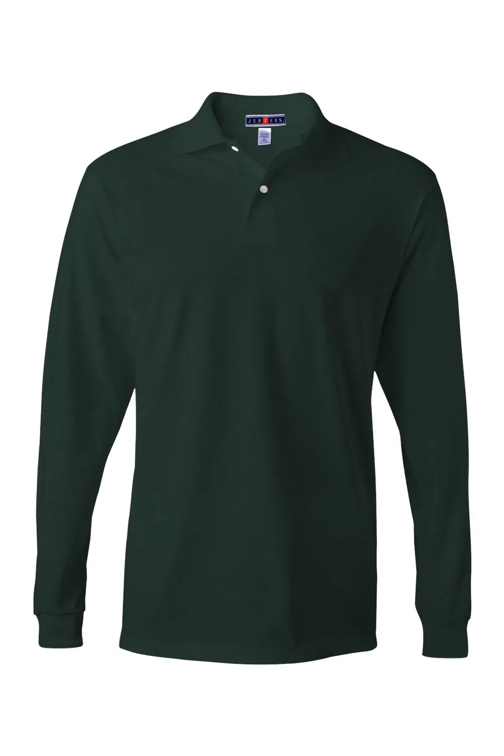 Jerzees Mens SpotShield Stain Resistant Long Sleeve Polo Shirt - Forest Green