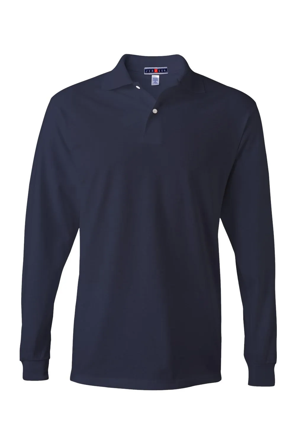 Jerzees Mens SpotShield Stain Resistant Long Sleeve Polo Shirt - Navy Blue