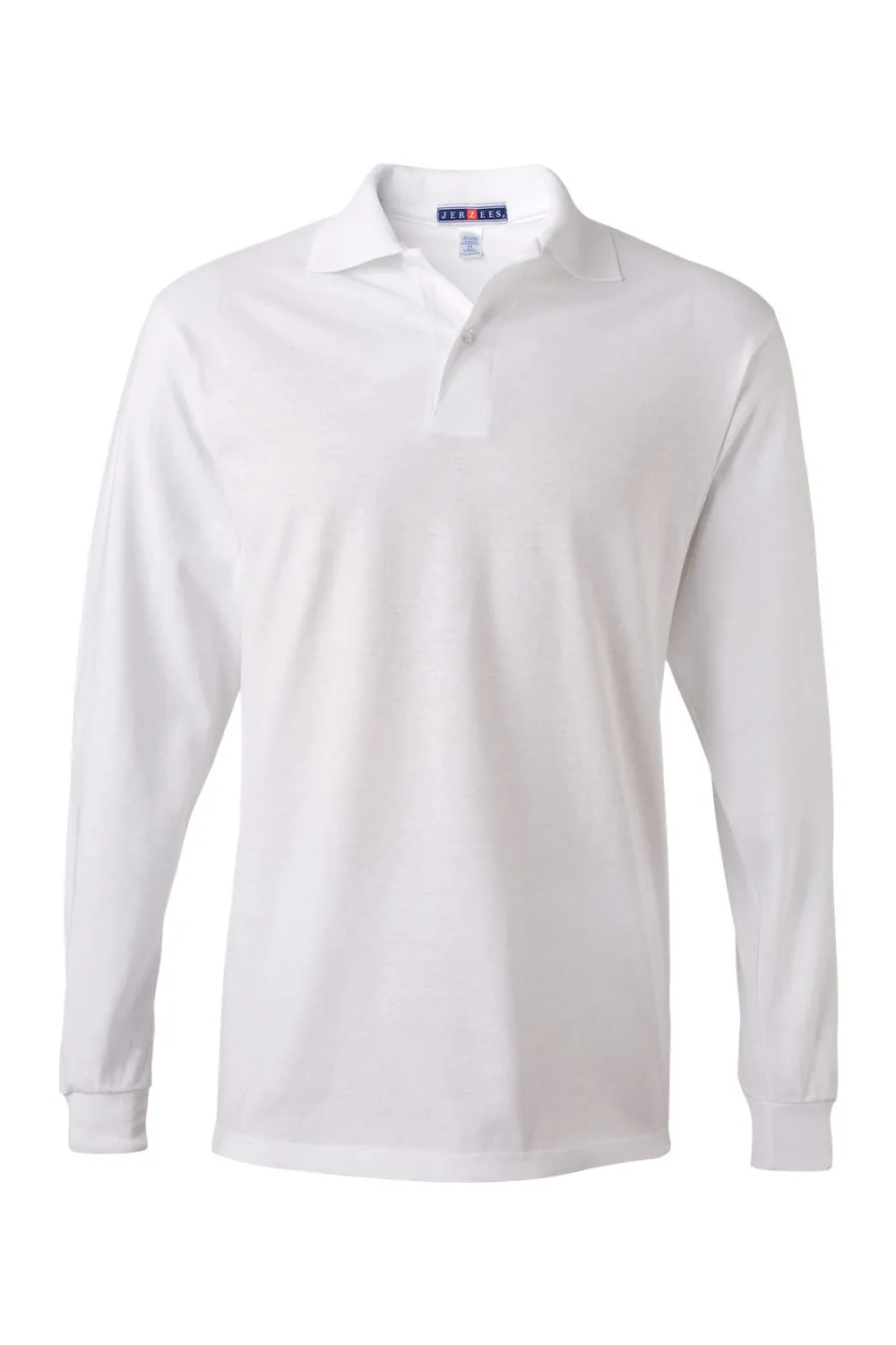Jerzees Mens SpotShield Stain Resistant Long Sleeve Polo Shirt - White