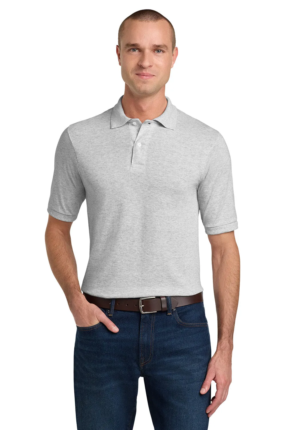 Jerzees Mens SpotShield Stain Resistant Short Sleeve Polo Shirt - Ash Grey