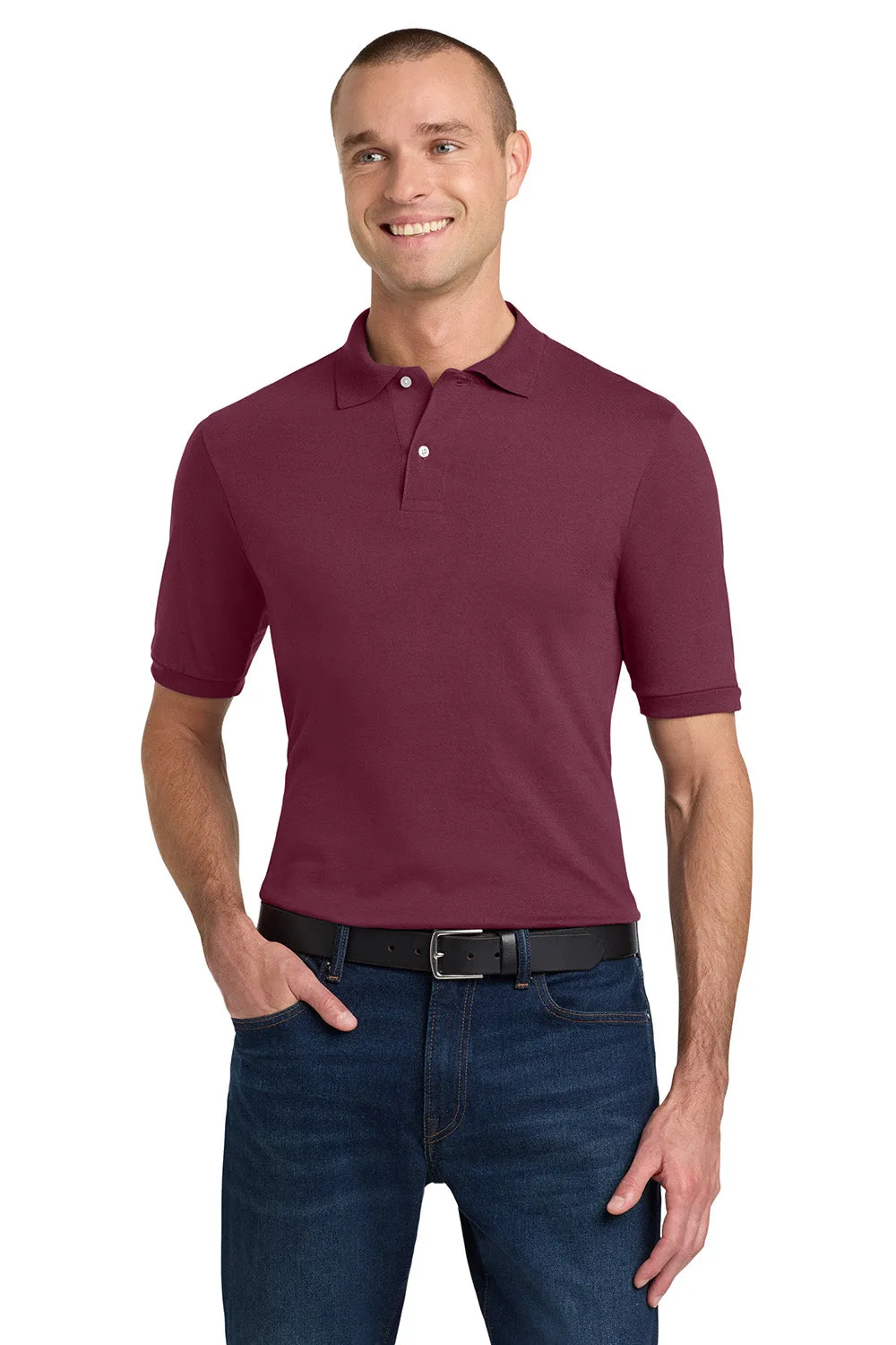 Jerzees Mens SpotShield Stain Resistant Short Sleeve Polo Shirt - Maroon