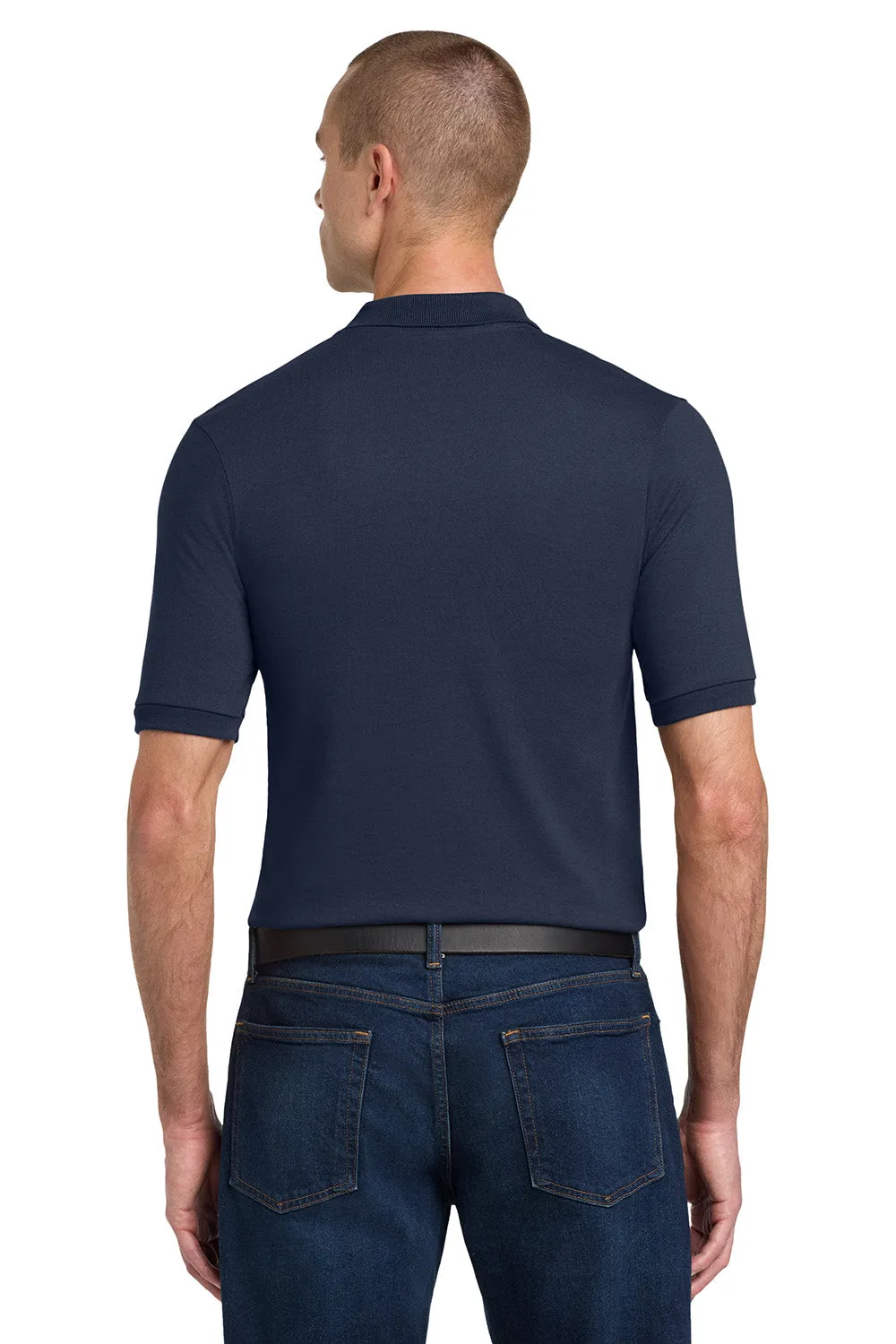 Jerzees Mens SpotShield Stain Resistant Short Sleeve Polo Shirt - Navy Blue