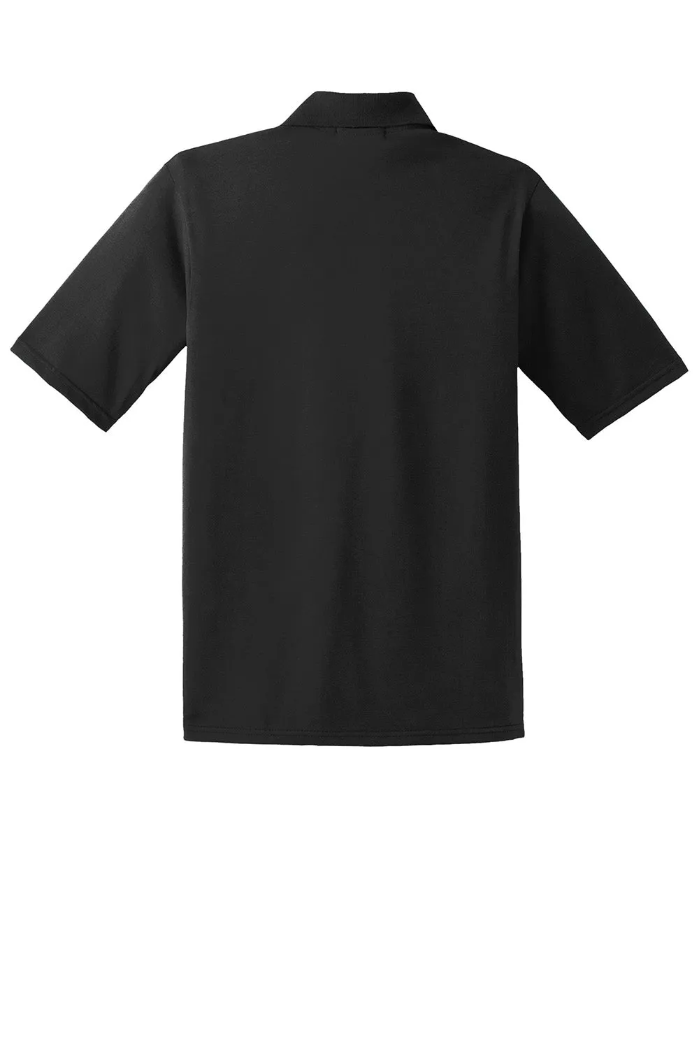Jerzees Mens SpotShield Stain Resistant Short Sleeve Polo Shirt w/ Pocket - Black