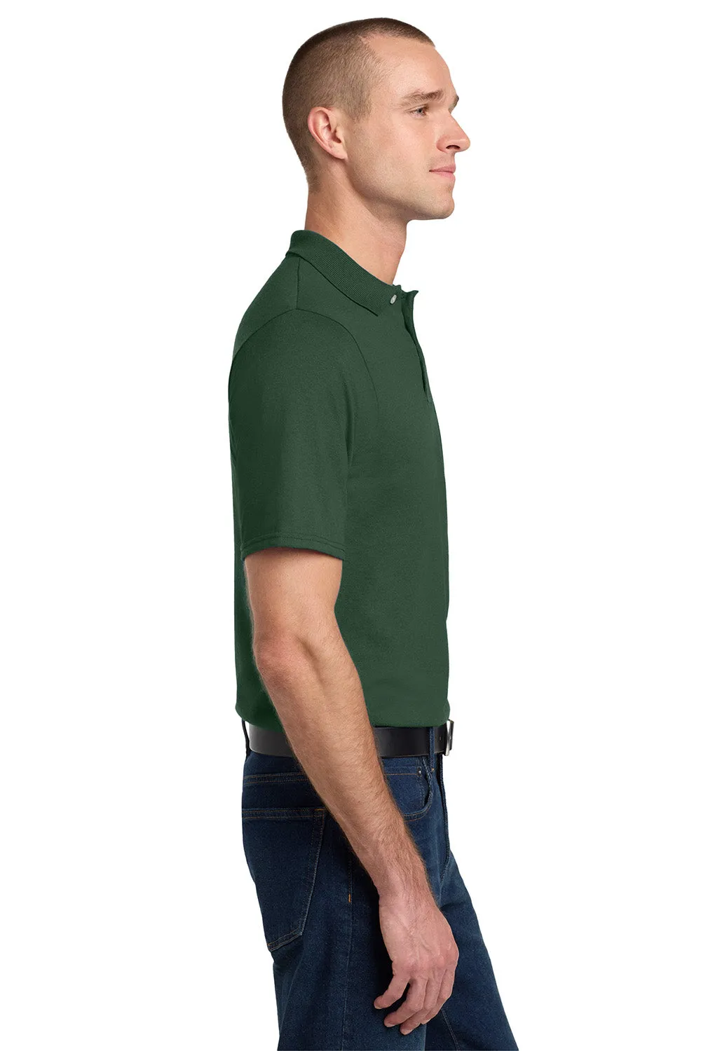 Jerzees Mens SpotShield Stain Resistant Short Sleeve Polo Shirt w/ Pocket - Forest Green