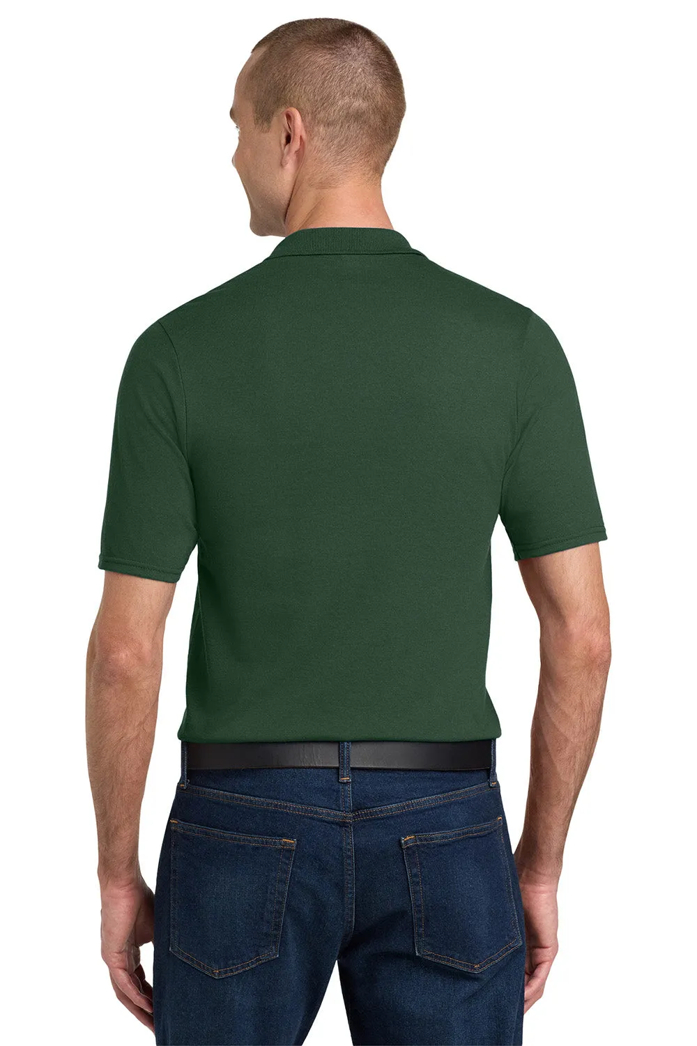 Jerzees Mens SpotShield Stain Resistant Short Sleeve Polo Shirt w/ Pocket - Forest Green