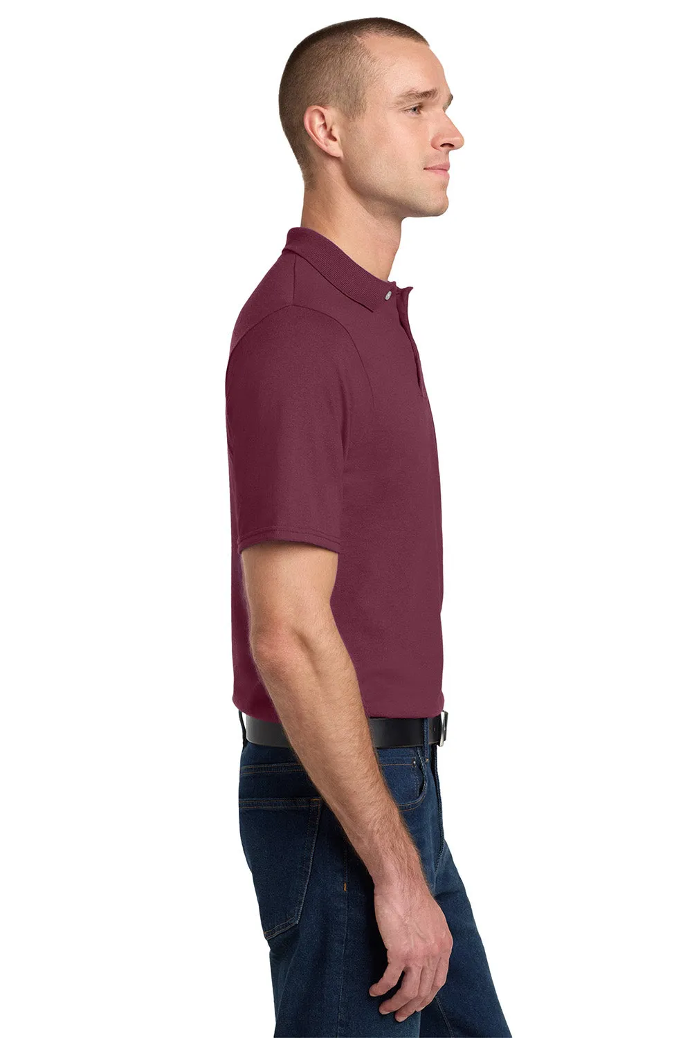 Jerzees Mens SpotShield Stain Resistant Short Sleeve Polo Shirt w/ Pocket - Maroon