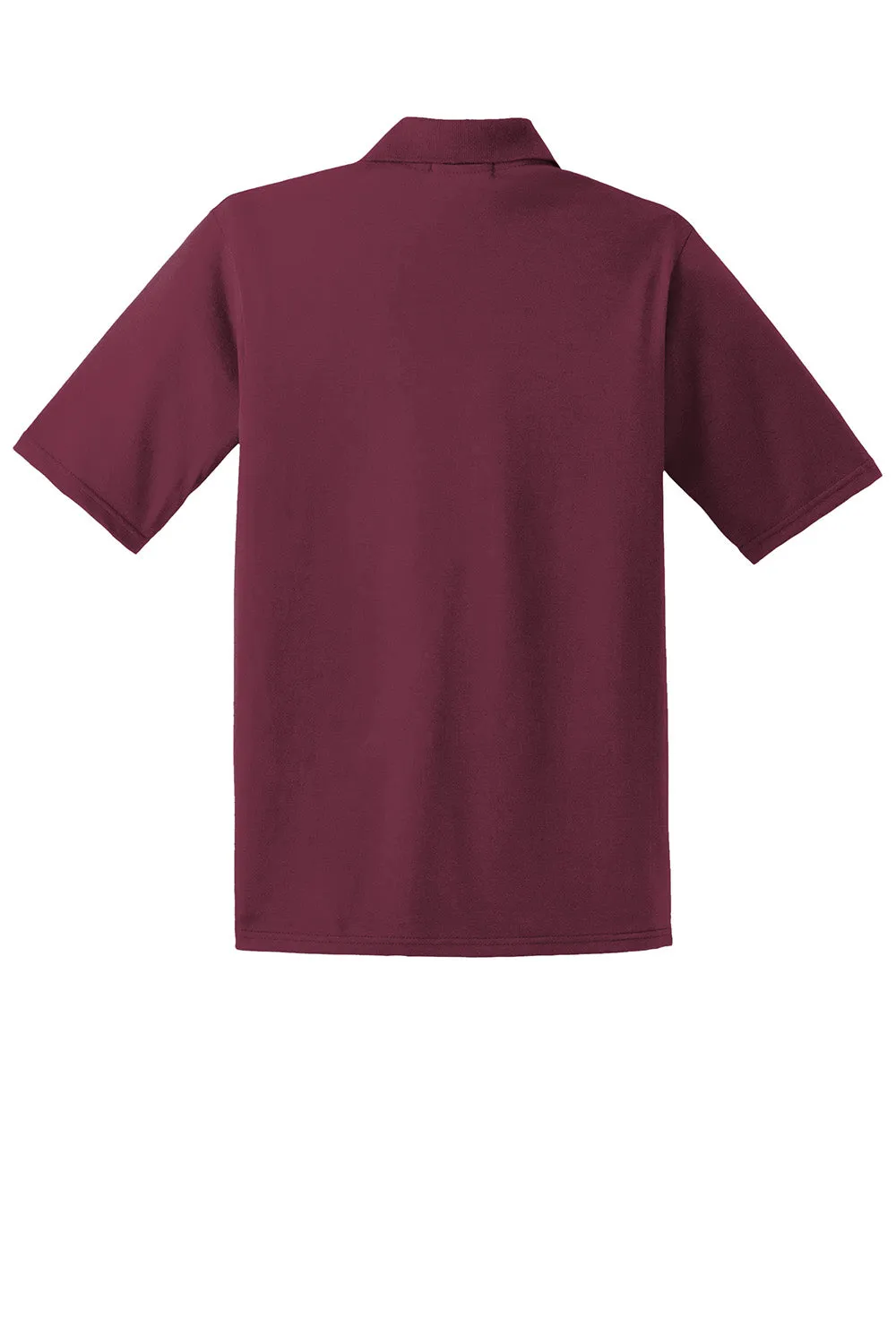 Jerzees Mens SpotShield Stain Resistant Short Sleeve Polo Shirt w/ Pocket - Maroon