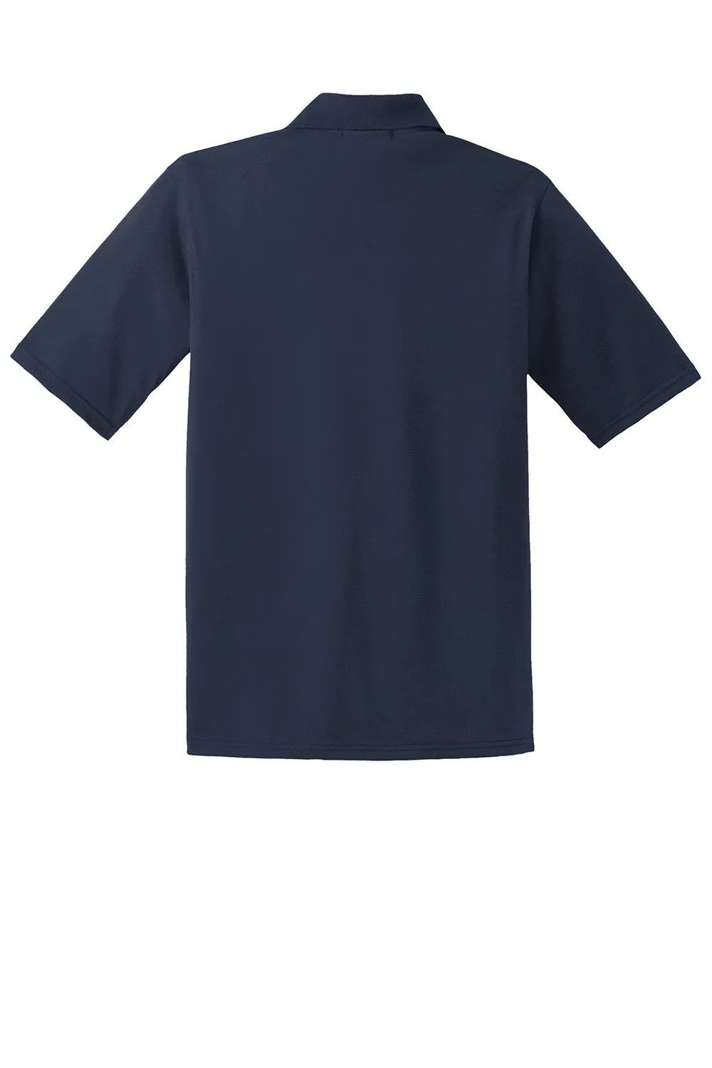 Jerzees Mens SpotShield Stain Resistant Short Sleeve Polo Shirt w/ Pocket - Navy Blue