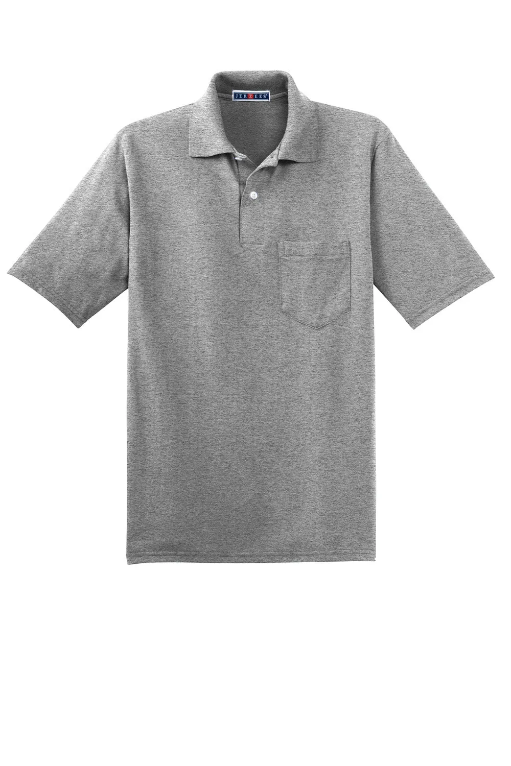 Jerzees Mens SpotShield Stain Resistant Short Sleeve Polo Shirt w/ Pocket - Oxford Grey