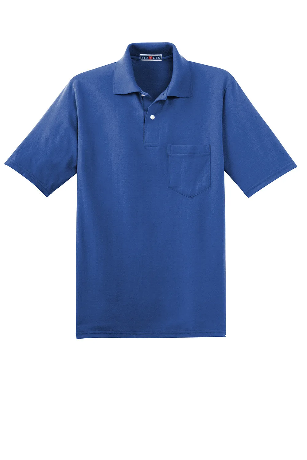 Jerzees Mens SpotShield Stain Resistant Short Sleeve Polo Shirt w/ Pocket - Royal Blue