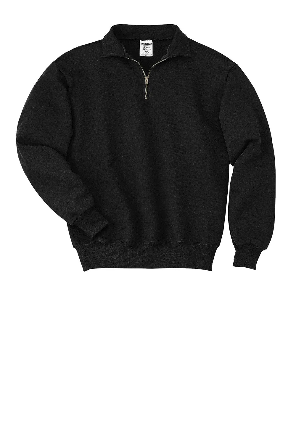 Jerzees Mens Super Sweats NuBlend Pill Resistant Fleece 1/4 Zip Sweatshirt - Black