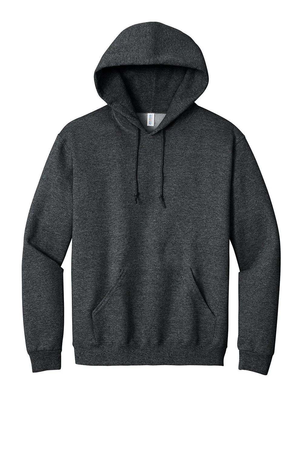 Jerzees Mens Super Sweats NuBlend Pill Resistant Fleece Hooded Sweatshirt Hoodie w/ Pouch Pocket - Heather Black