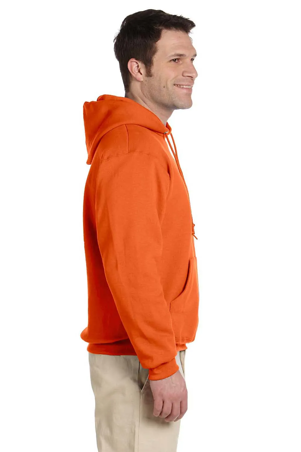 Jerzees Mens Super Sweats NuBlend Pill Resistant Fleece Hooded Sweatshirt Hoodie w/ Pouch Pocket - Safety Orange