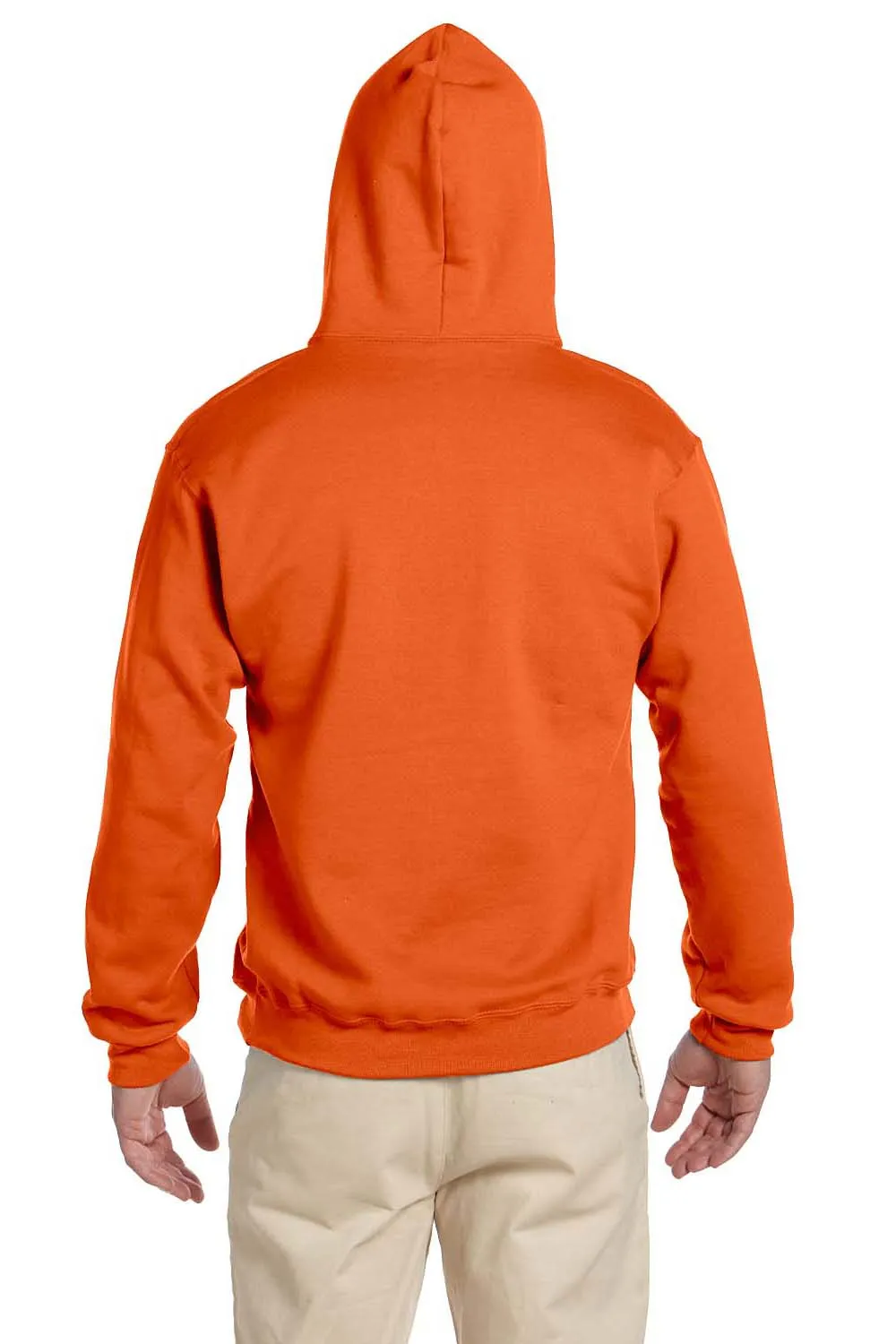 Jerzees Mens Super Sweats NuBlend Pill Resistant Fleece Hooded Sweatshirt Hoodie w/ Pouch Pocket - Safety Orange