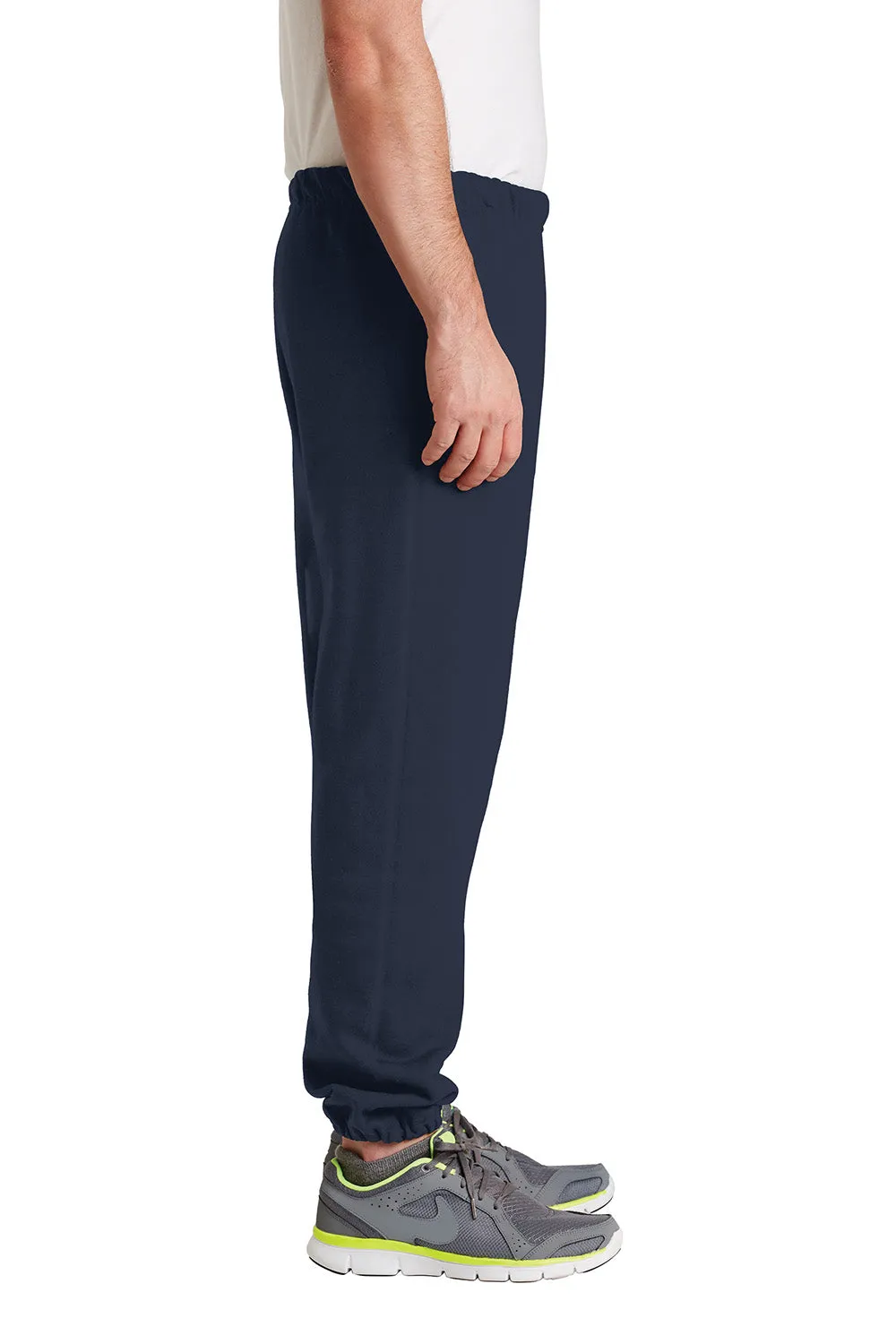 Jerzees Mens Super Sweats NuBlend Pill Resistant Fleece Sweatpants w/ Pockets - Navy Blue