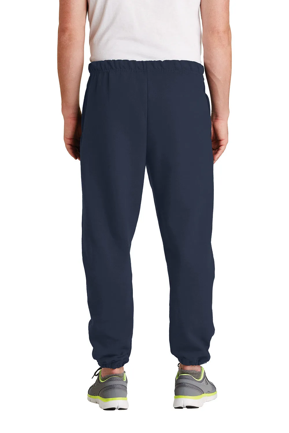 Jerzees Mens Super Sweats NuBlend Pill Resistant Fleece Sweatpants w/ Pockets - Navy Blue