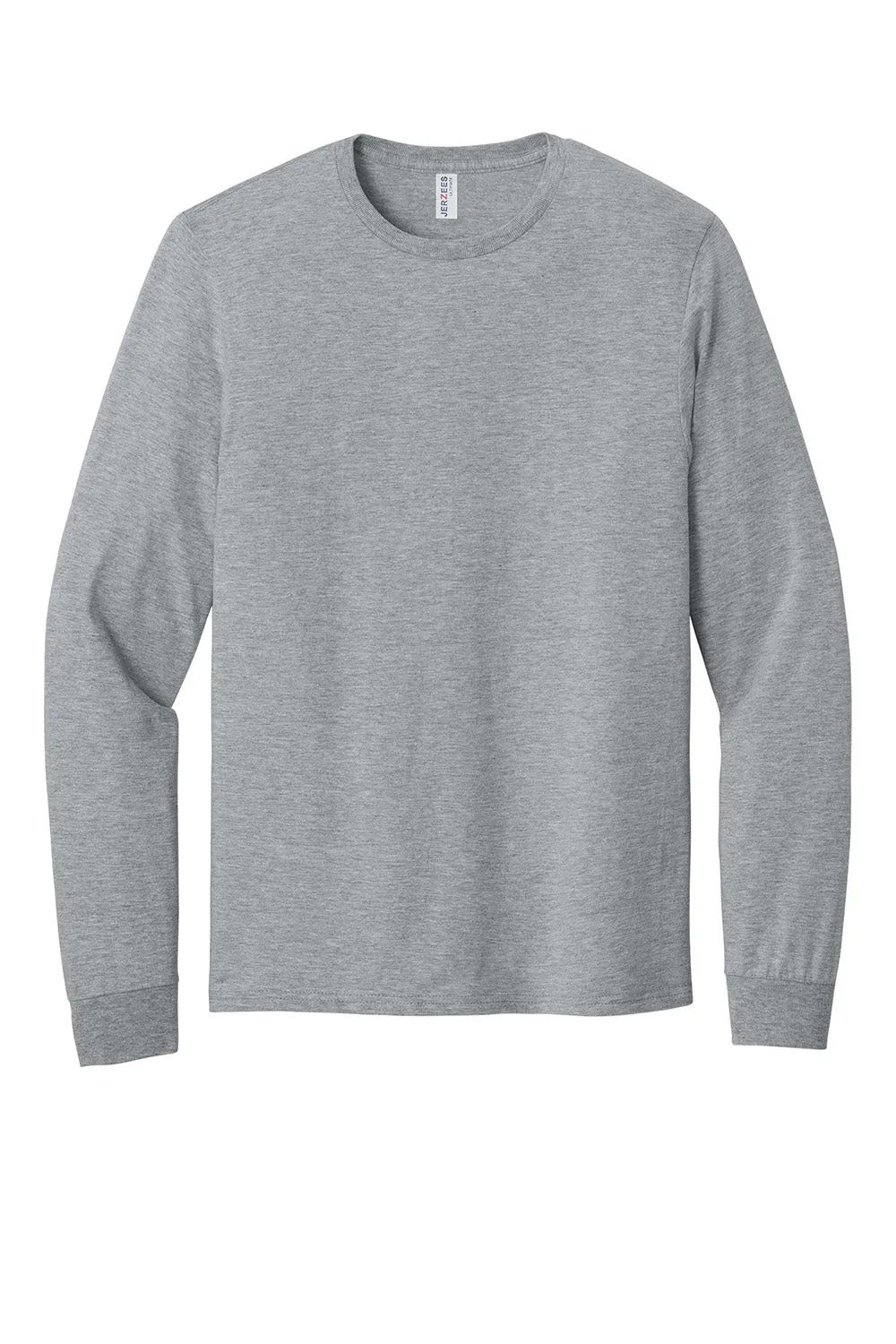 Jerzees Mens Ultimate Long Sleeve Crewneck T-Shirt - Heather Grey