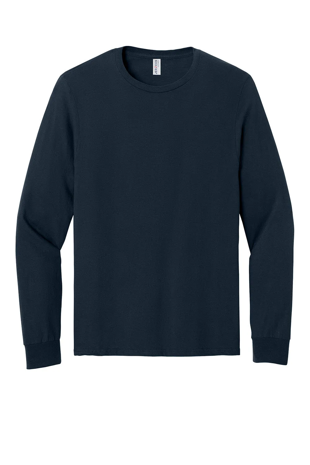 Jerzees Mens Ultimate Long Sleeve Crewneck T-Shirt - Navy Blue