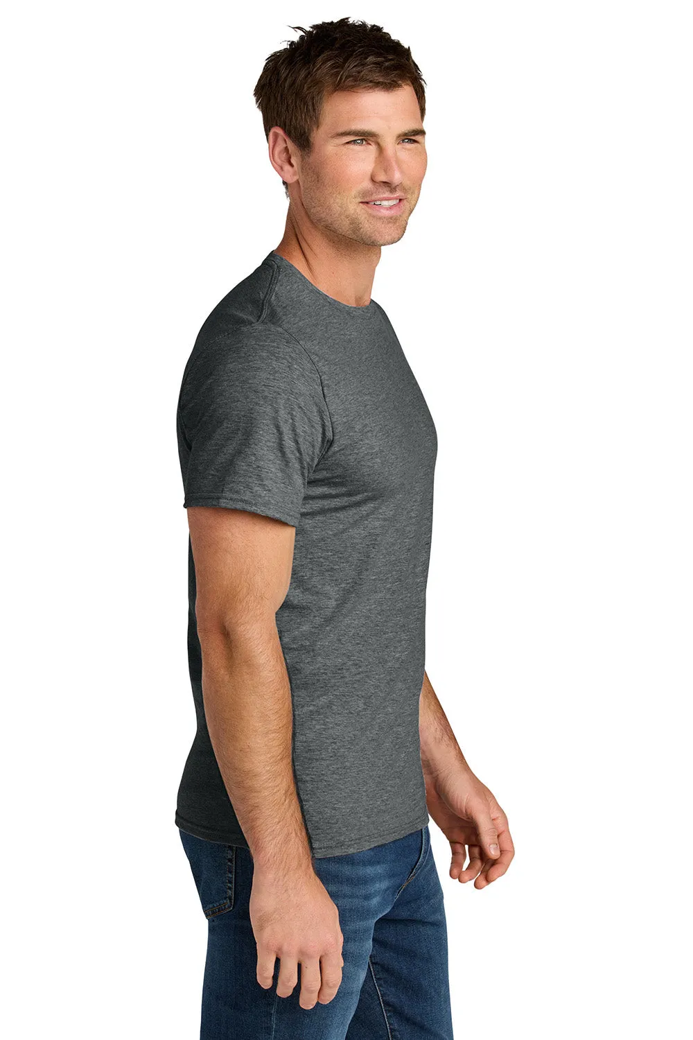 Jerzees Mens Ultimate Short Sleeve Crewneck T-Shirt - Heather Charcoal Grey