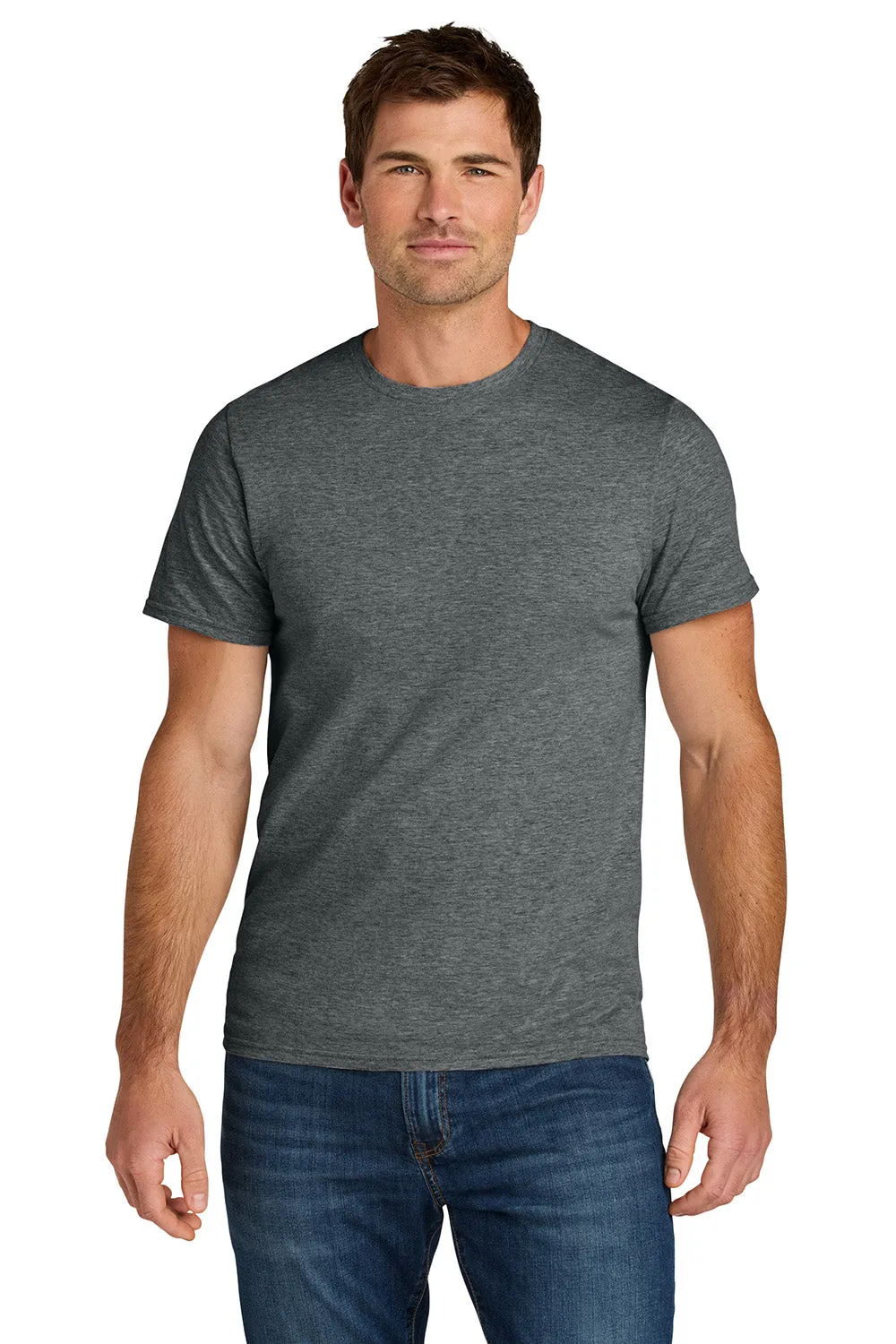 Jerzees Mens Ultimate Short Sleeve Crewneck T-Shirt - Heather Charcoal Grey