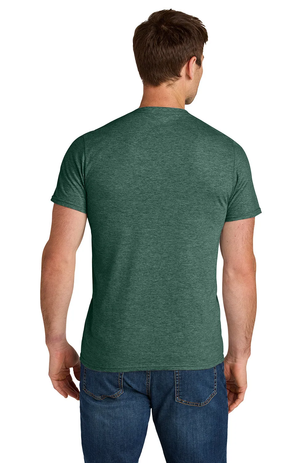 Jerzees Mens Ultimate Short Sleeve Crewneck T-Shirt - Heather Forest Green