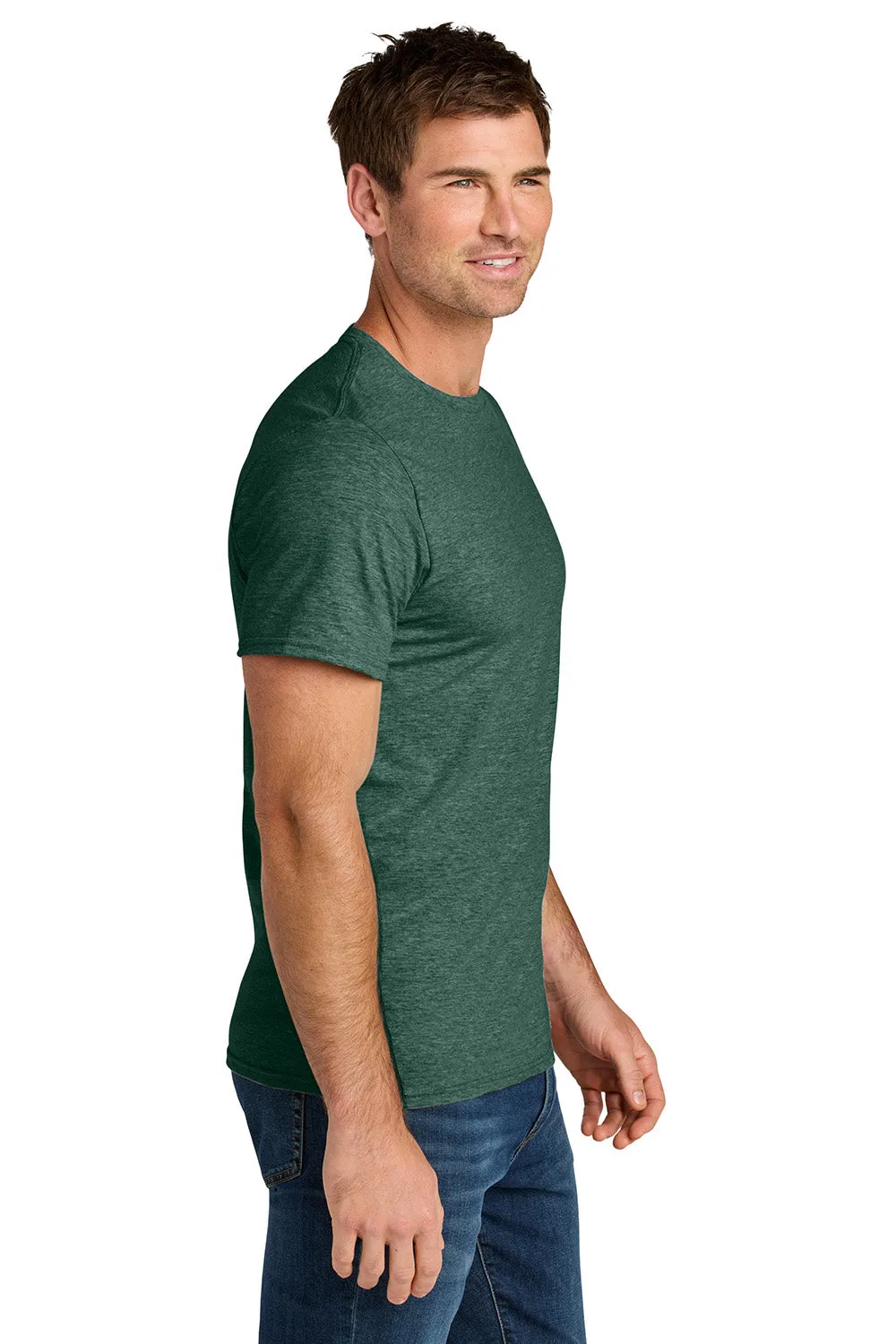 Jerzees Mens Ultimate Short Sleeve Crewneck T-Shirt - Heather Forest Green