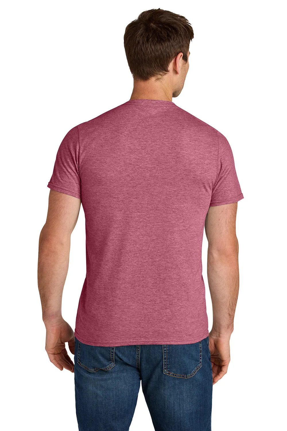Jerzees Mens Ultimate Short Sleeve Crewneck T-Shirt - Heather Raspberry Pink