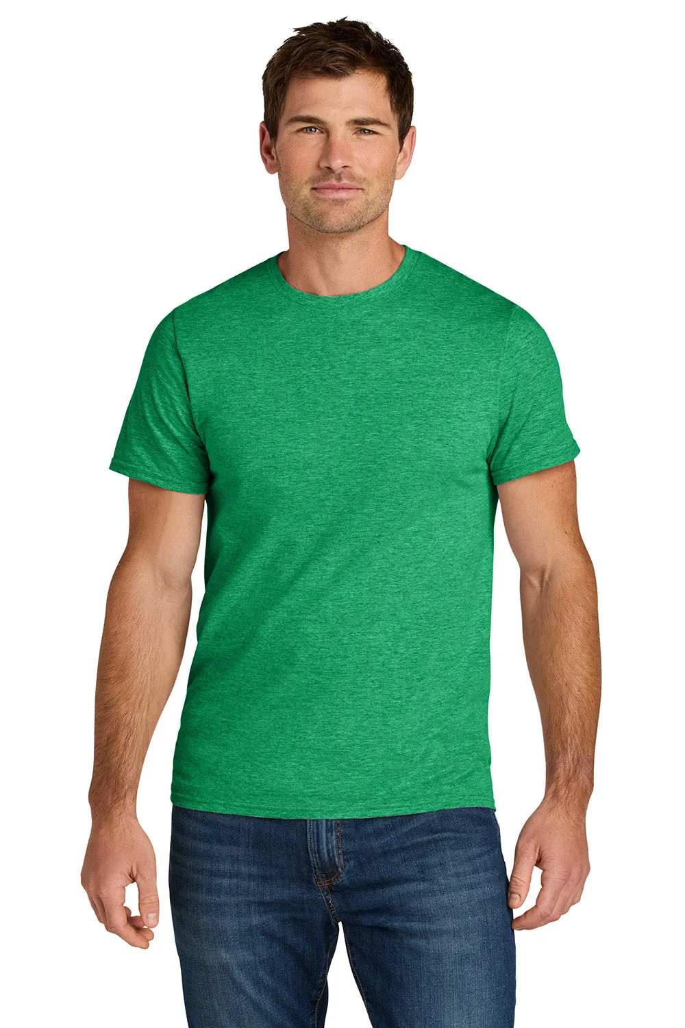Jerzees Mens Ultimate Short Sleeve Crewneck T-Shirt - Heather Retro Green