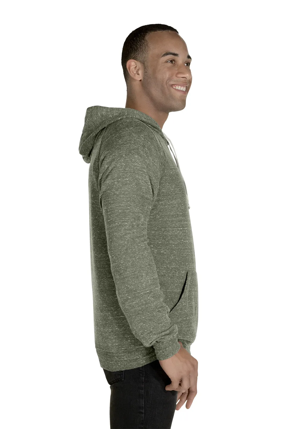 Jerzees Mens Vintage Snow French Terry Hooded Sweatshirt Hoodie w/ Pouch Pocket - Heather Military Green