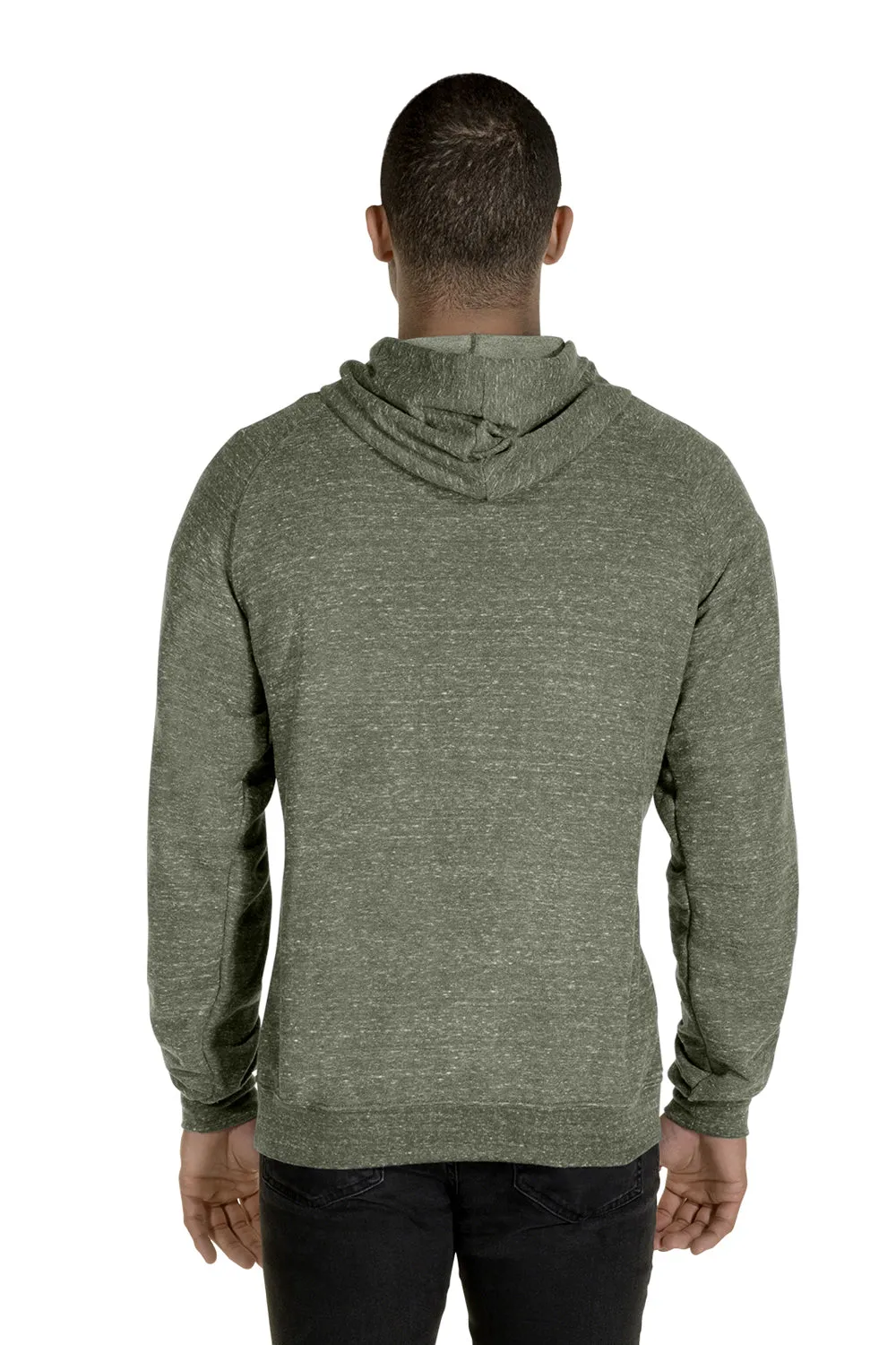 Jerzees Mens Vintage Snow French Terry Hooded Sweatshirt Hoodie w/ Pouch Pocket - Heather Military Green