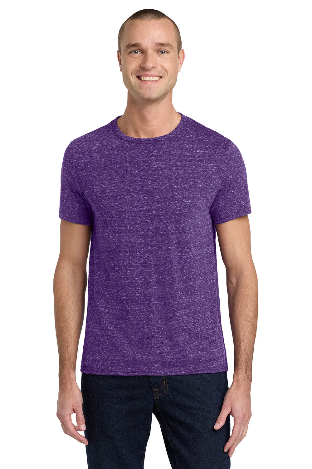 Jerzees Mens Vintage Snow Short Sleeve Crewneck T-Shirt - Heather Purple - Closeout