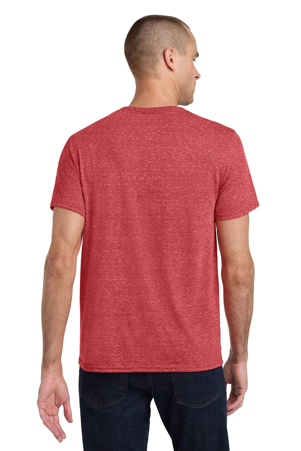 Jerzees Mens Vintage Snow Short Sleeve Crewneck T-Shirt - Heather Red - Closeout