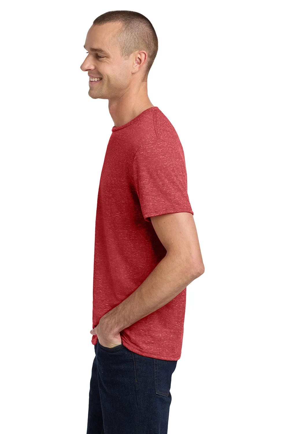 Jerzees Mens Vintage Snow Short Sleeve Crewneck T-Shirt - Heather Red - Closeout