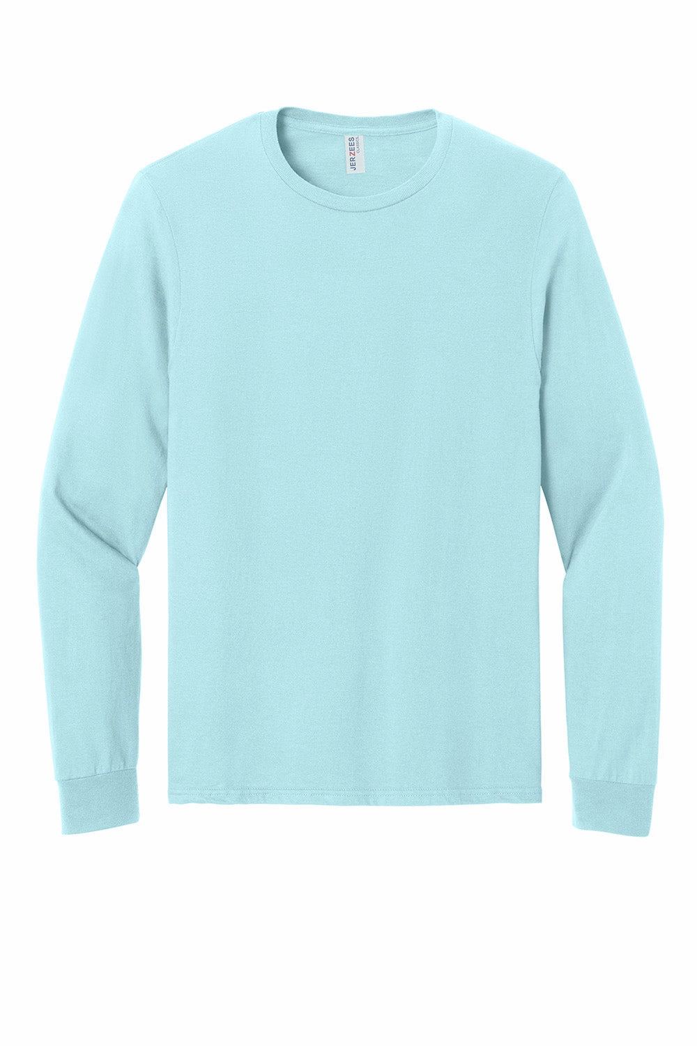Jerzees Mens Classics Long Sleeve Crewneck T-Shirt - Breezy Blue
