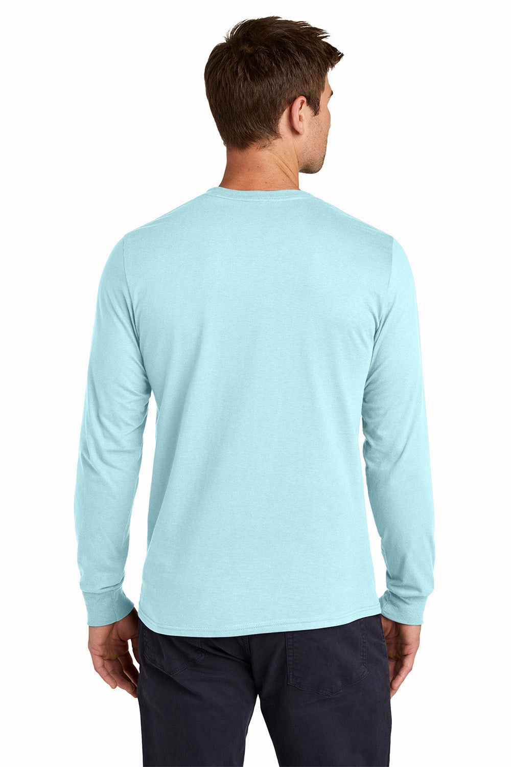 Jerzees Mens Classics Long Sleeve Crewneck T-Shirt - Breezy Blue