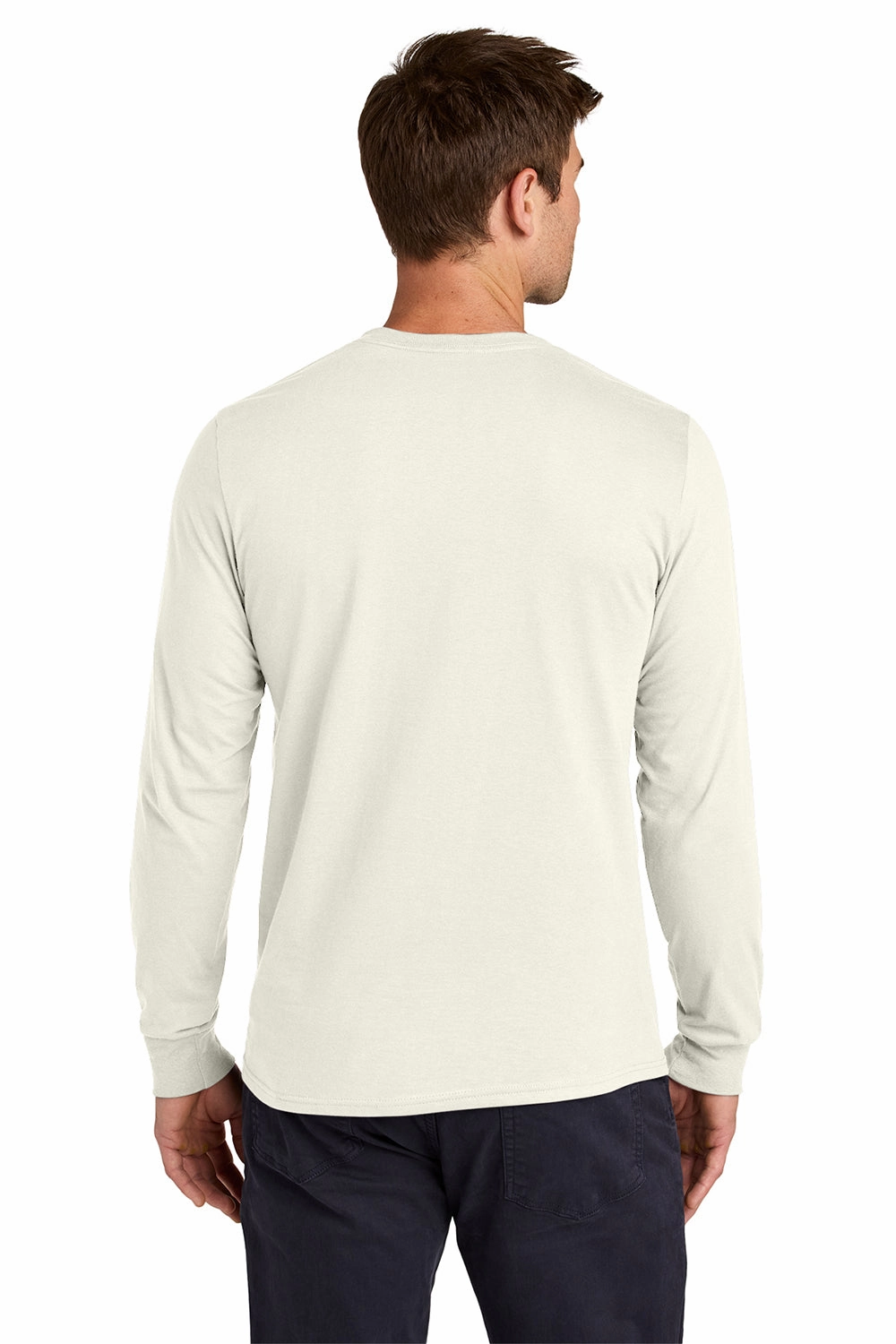 Jerzees Mens Classics Long Sleeve Crewneck T-Shirt - Heather Sweet Cream