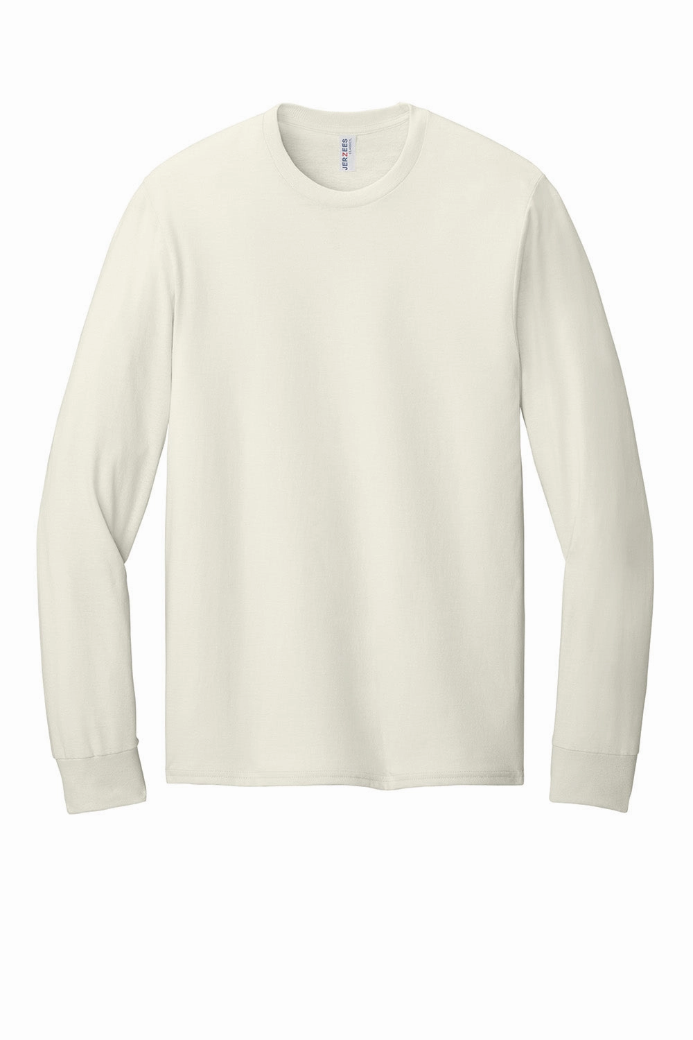 Jerzees Mens Classics Long Sleeve Crewneck T-Shirt - Heather Sweet Cream