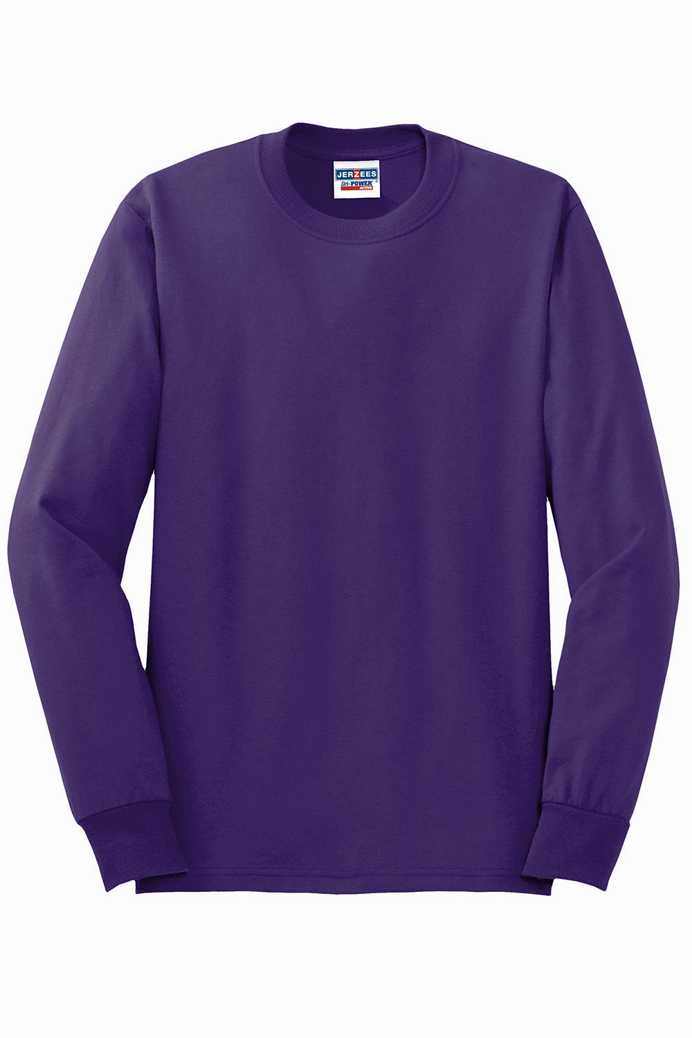 Jerzees Mens Dri-Power Moisture Wicking Long Sleeve Crewneck T-Shirt - Deep Purple